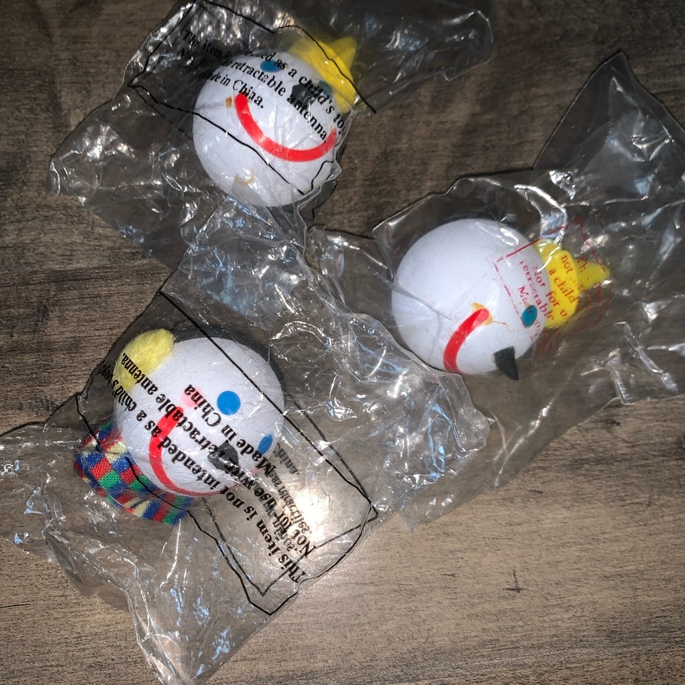 NEW AND SEALED VINTAGE JACK IN THE BOX ANTENNA TOPPERS SET OF 3